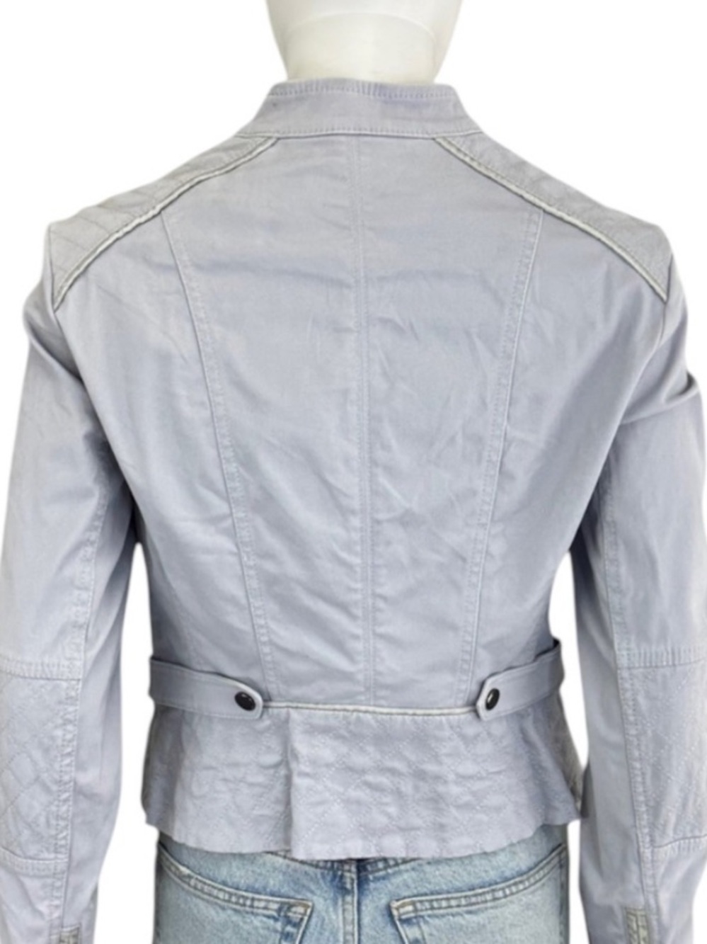White House Black Market Light Gray Bomber Jacket - Picture 3 of 7